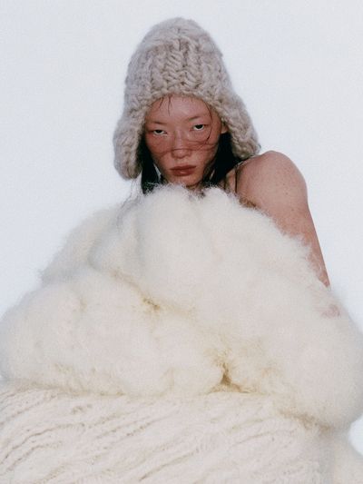 Avant-Garde Knit Portrait Poster. poster