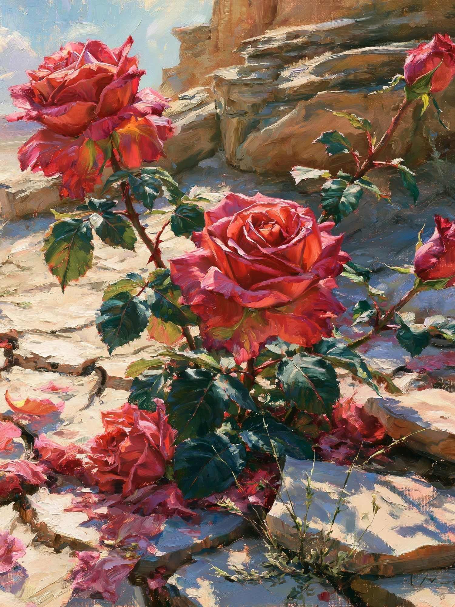 Roses in Sunlight Fine-Art Print. poster detail