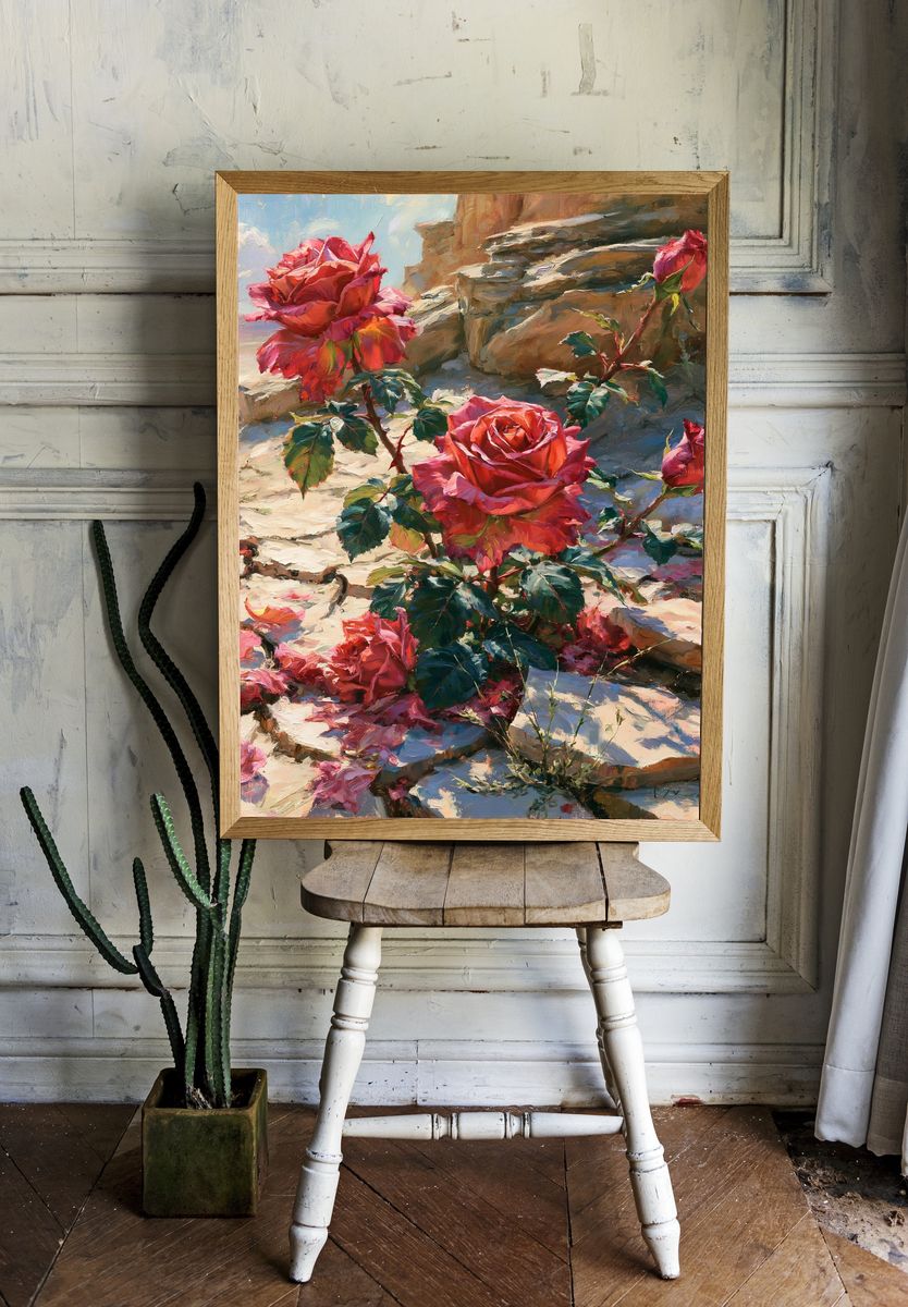 Roses in Sunlight Fine-Art Print. — room view 1