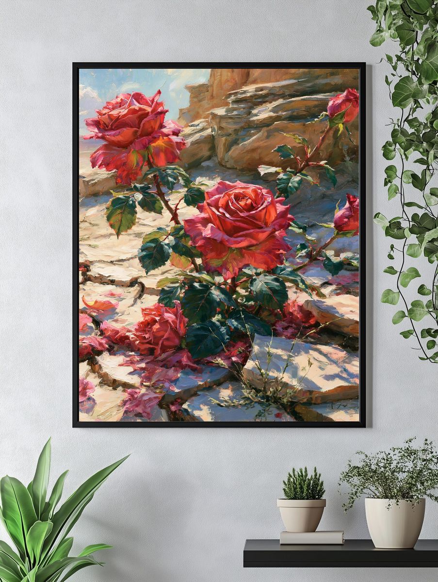 Roses in Sunlight Fine-Art Print. — room view 4