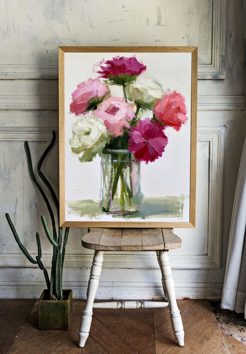 Loose Floral Bouquet Fine-Art Print. room preview