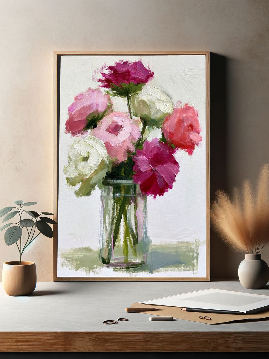 Loose Floral Bouquet Fine-Art Print. — room view 2