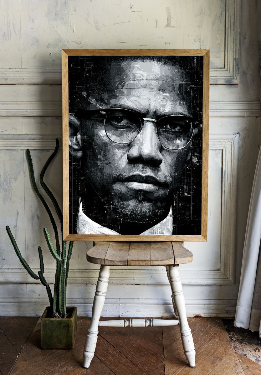 Black and White Portrait Poster. room preview