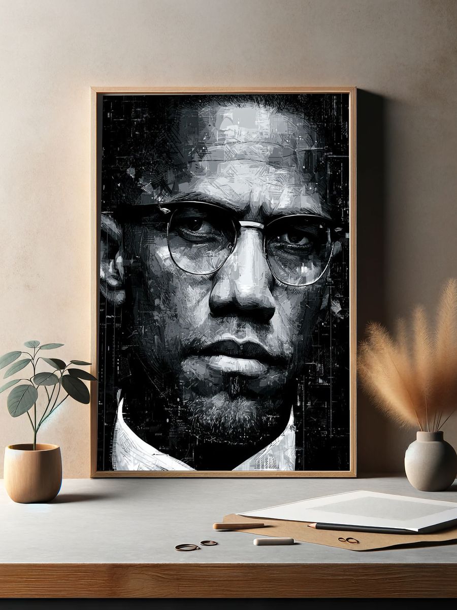 Black and White Portrait Poster. — room view 2