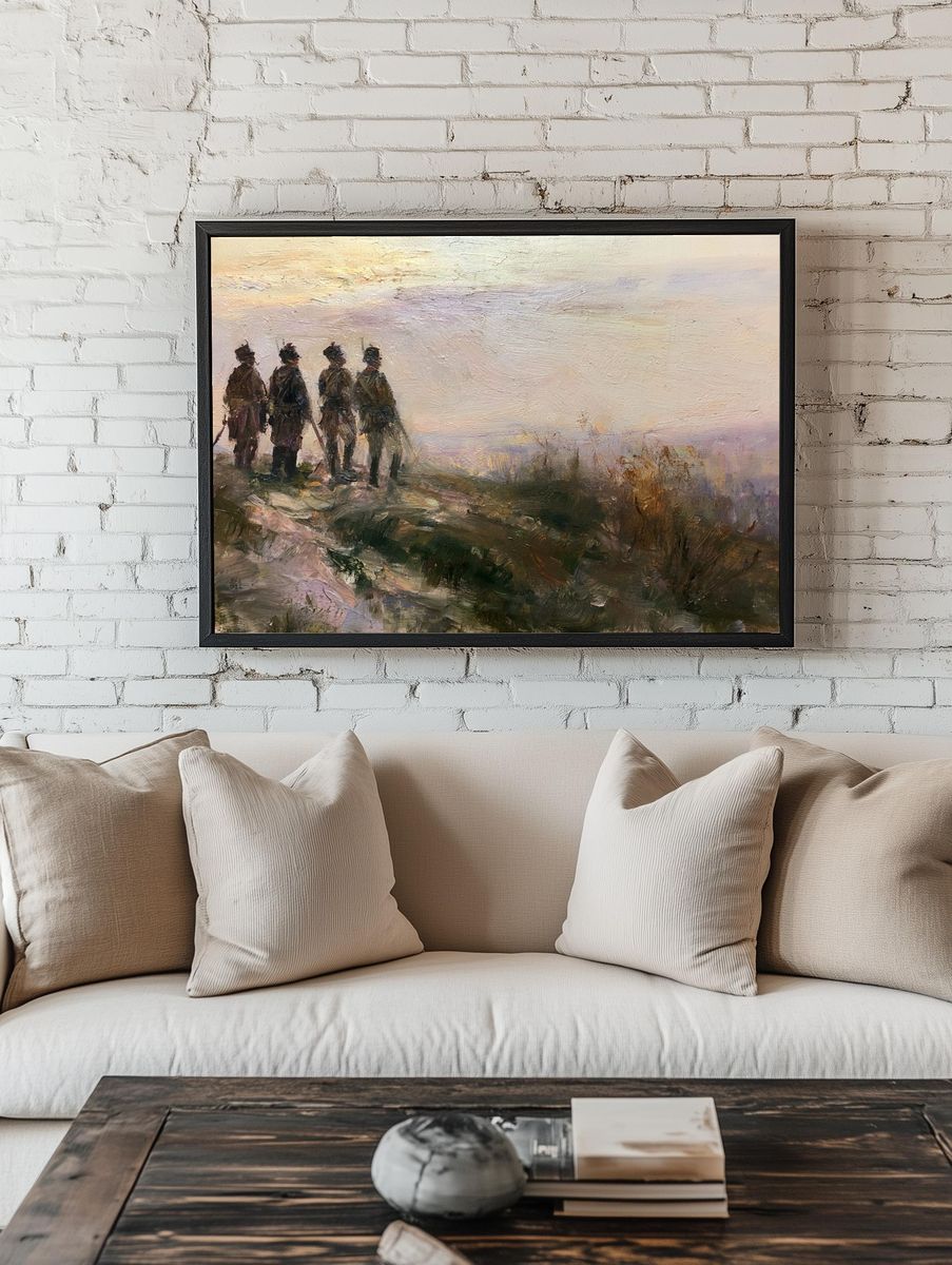 Soldiers on the Ridge Painting Poster. room preview