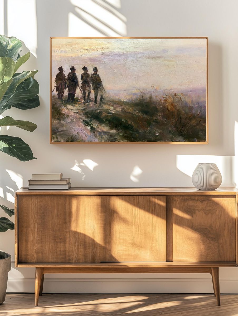 Soldiers on the Ridge Painting Poster. — room view 3