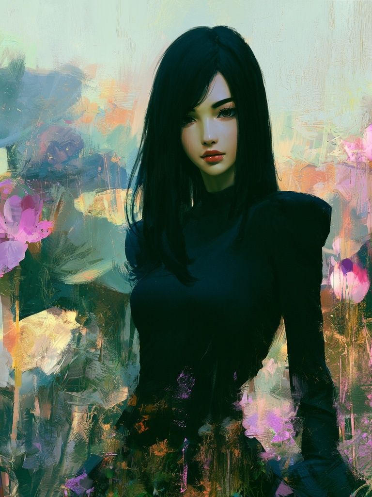 Dreamy Floral Portrait Print. poster — fine-art art