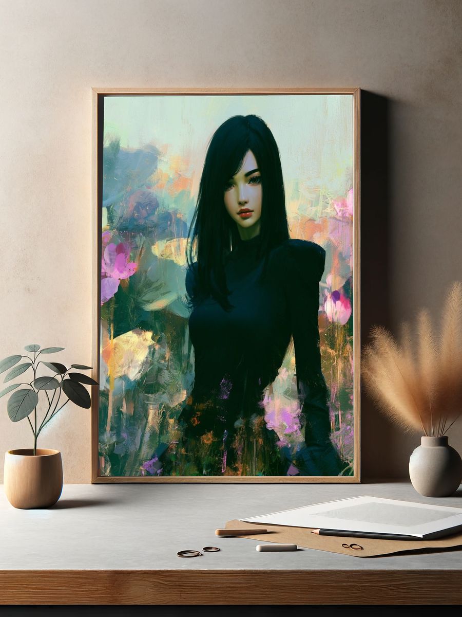 Dreamy Floral Portrait Print. — room view 2