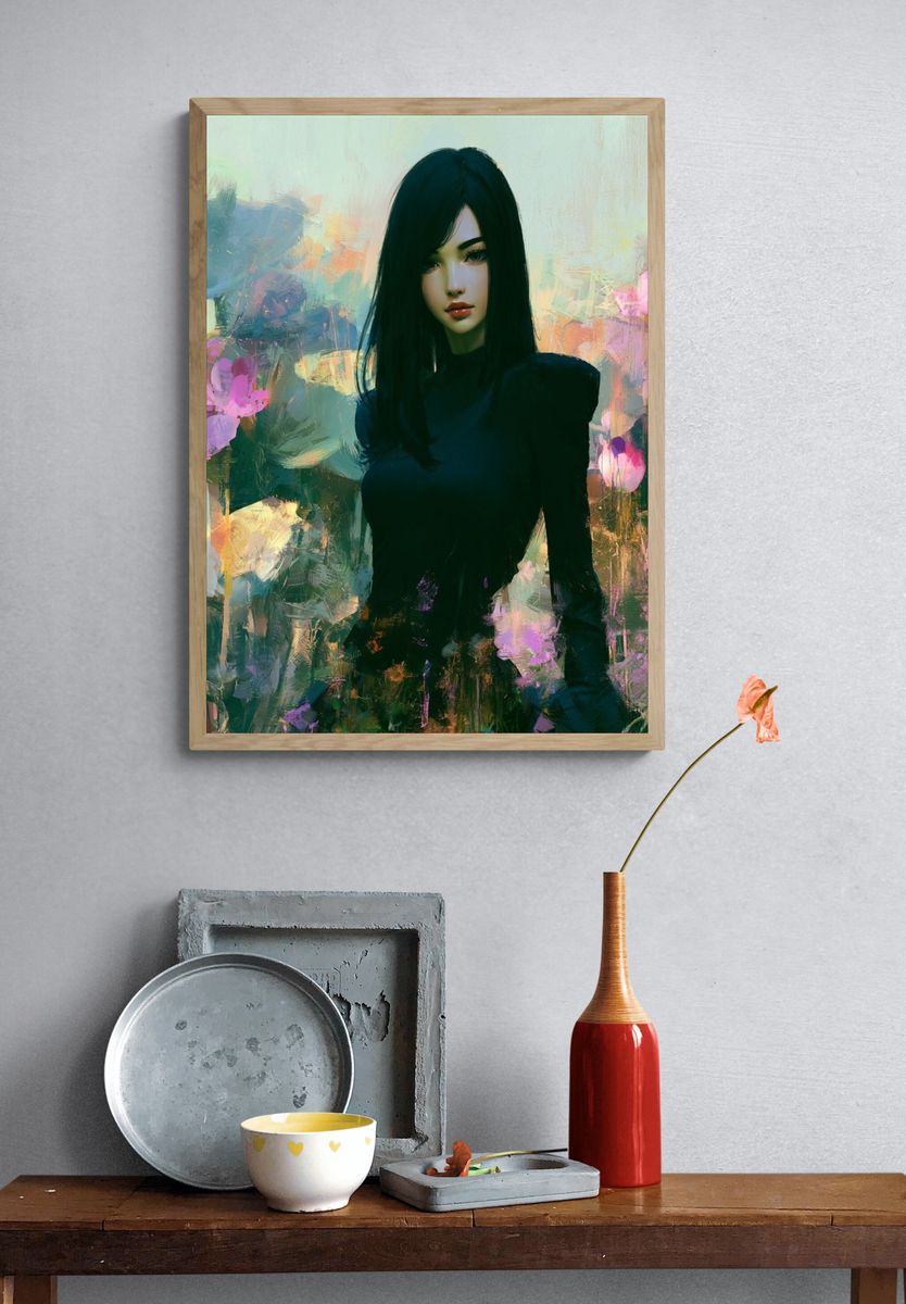 Dreamy Floral Portrait Print. — room view 3