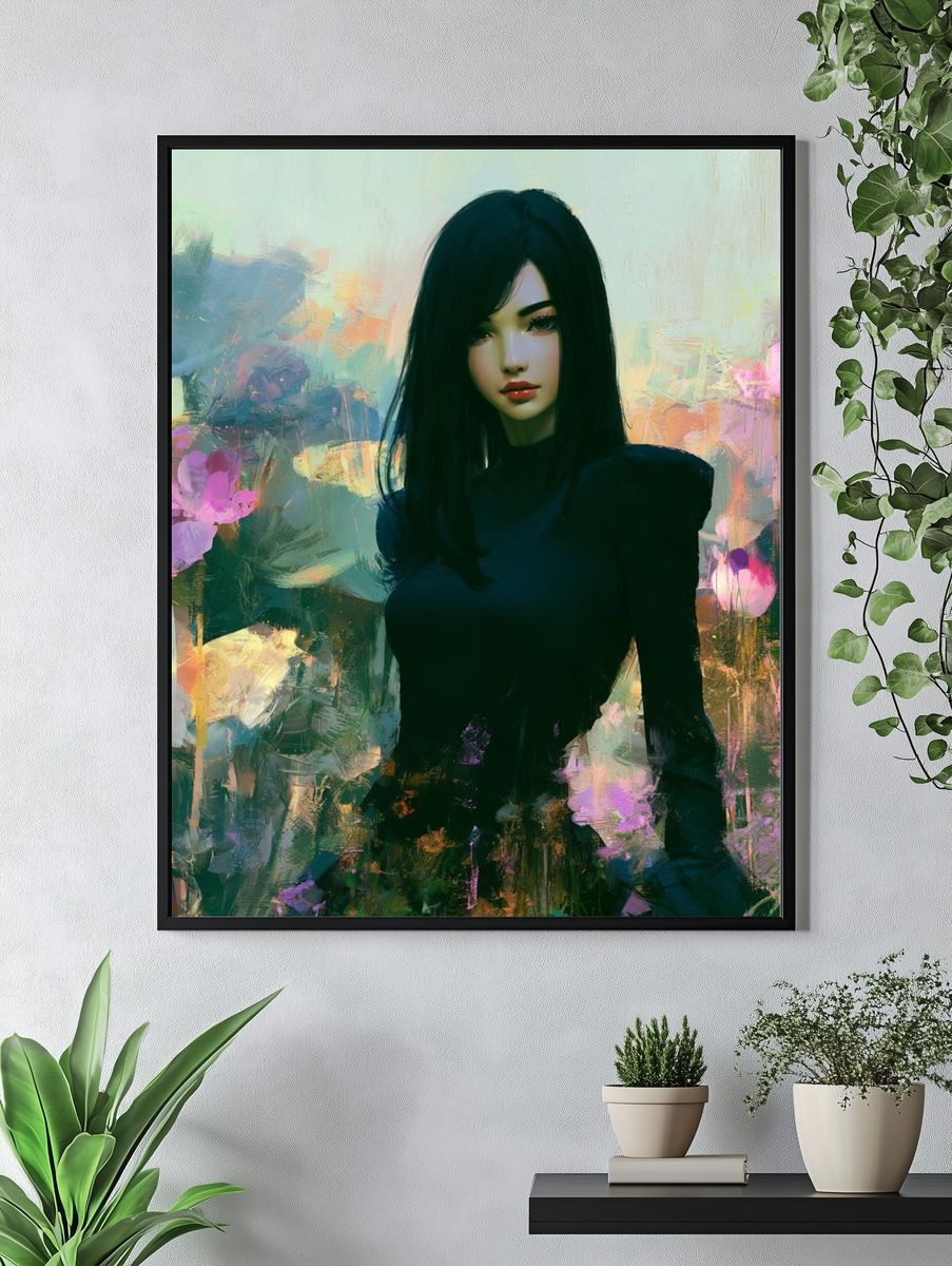 Dreamy Floral Portrait Print. — room view 4