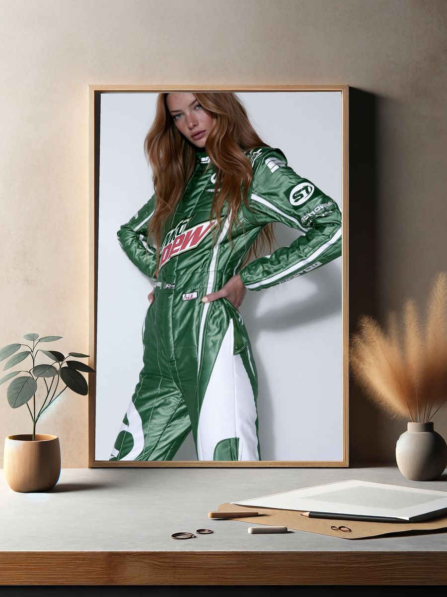 Racing Fashion Portrait Poster. — room view 2