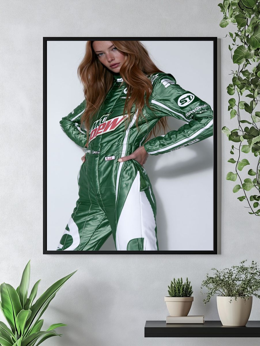 Racing Fashion Portrait Poster. — room view 4
