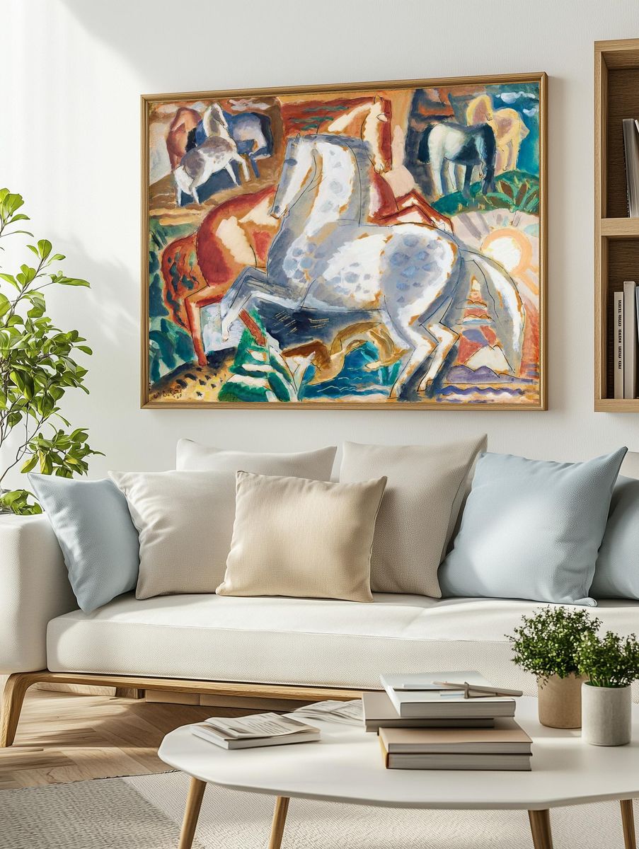 Horses landscape (1928) painting high. — room view 2