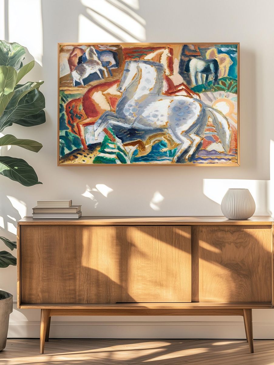 Horses landscape (1928) painting high. — room view 3