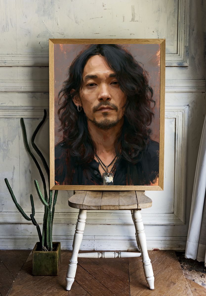 Moody Male Portrait Fine-Art Poster. — room view 1