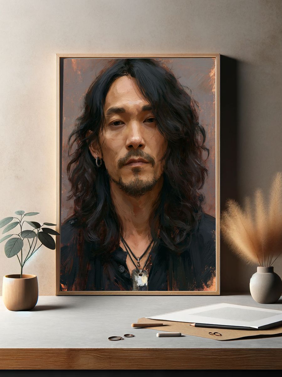 Moody Male Portrait Fine-Art Poster. — room view 2