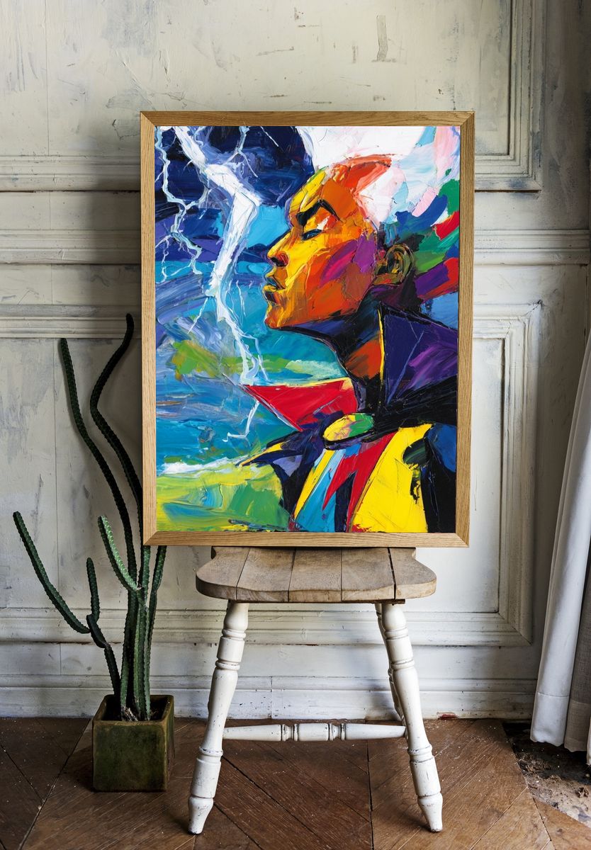 Colorful Profile Portrait Fine-Art Poster. — room view 1