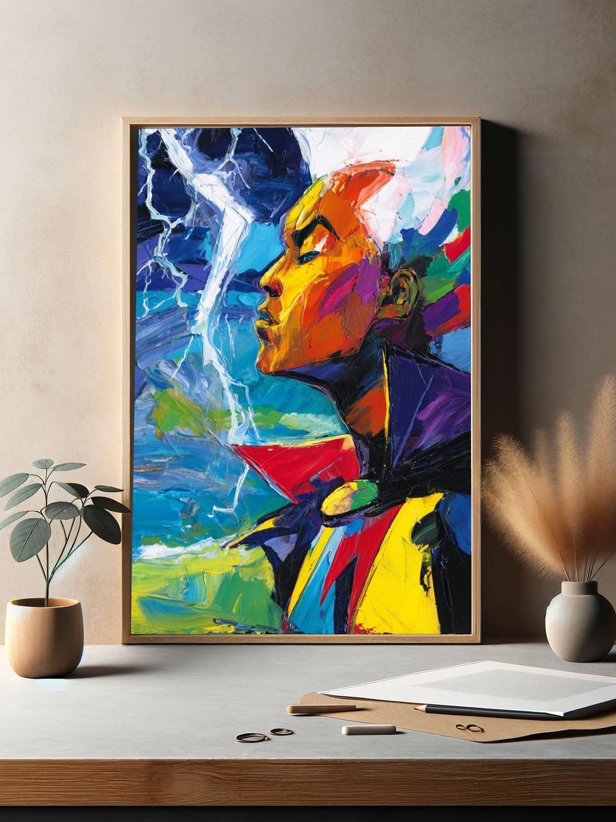 Colorful Profile Portrait Fine-Art Poster. — room view 2