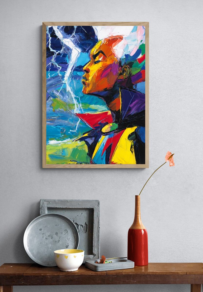 Colorful Profile Portrait Fine-Art Poster. — room view 3