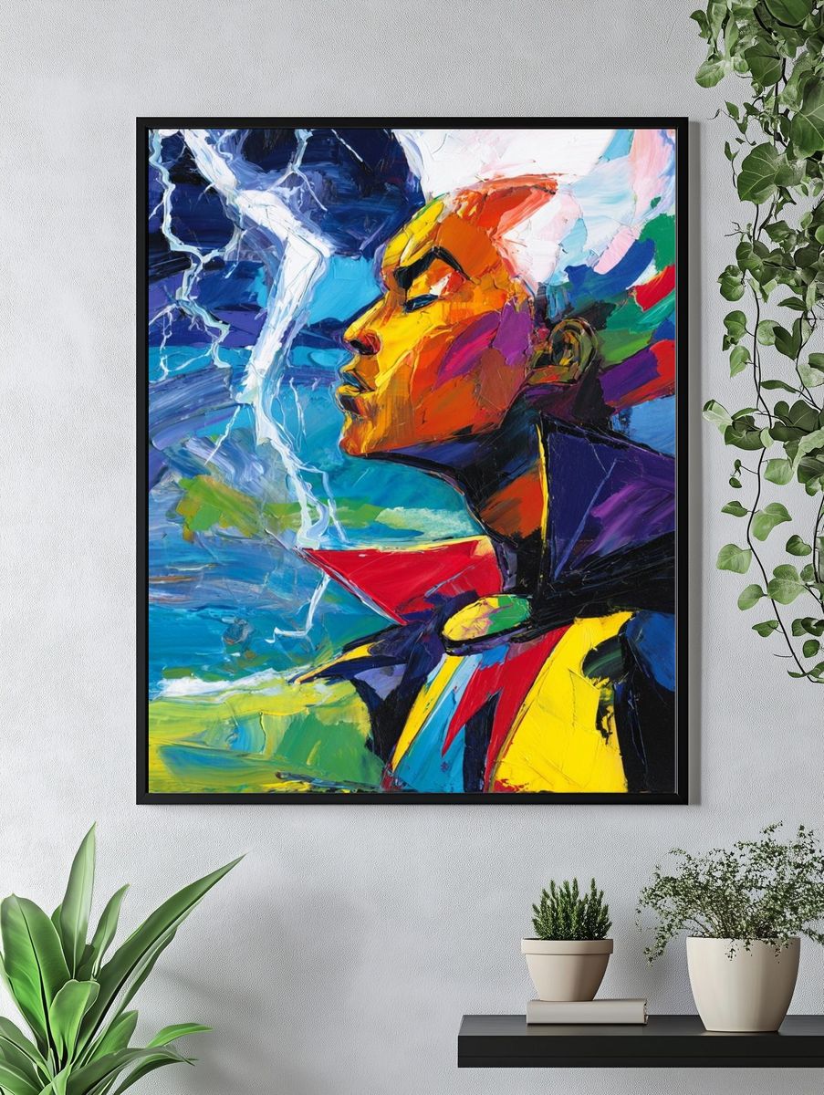 Colorful Profile Portrait Fine-Art Poster. — room view 4