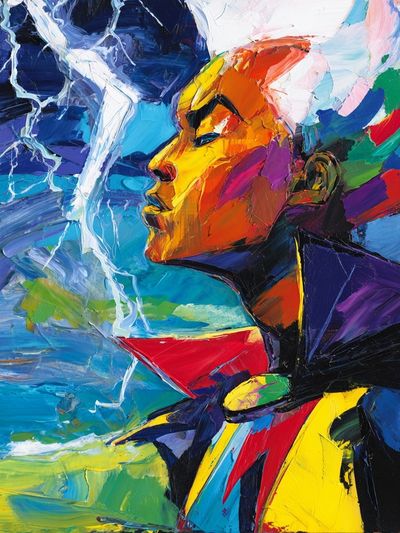 Colorful Profile Portrait Fine-Art Poster. poster print