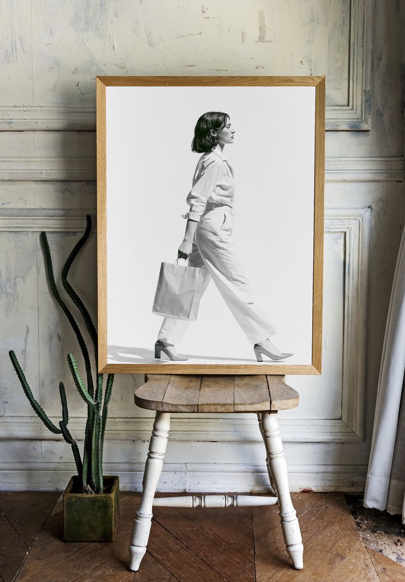 Fashion Portrait Black-White Poster. — room view 1
