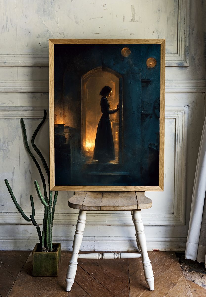 Mystical Woman in Doorway — Fine Art Print. — room view 1