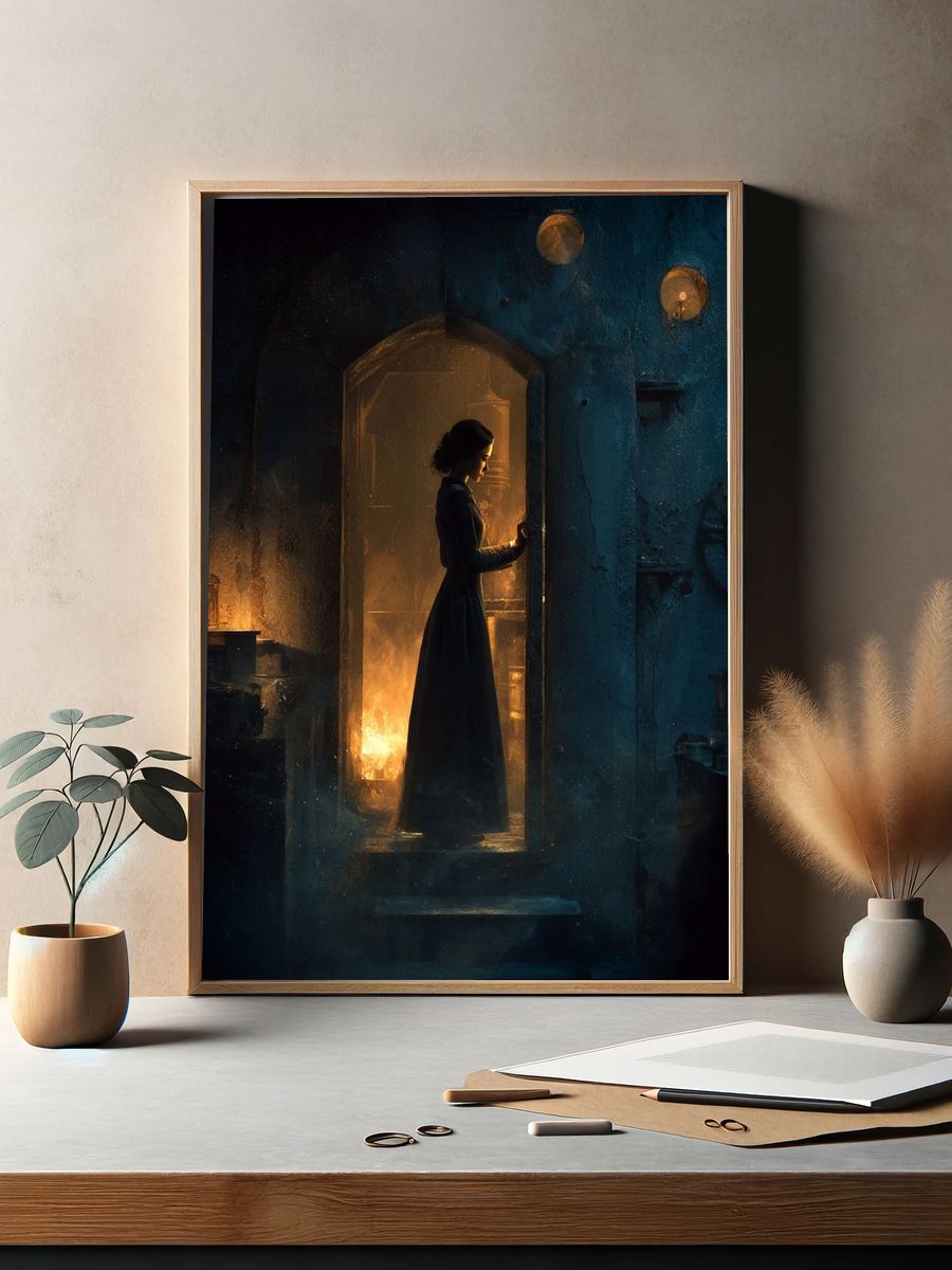 Mystical Woman in Doorway — Fine Art Print. — room view 2