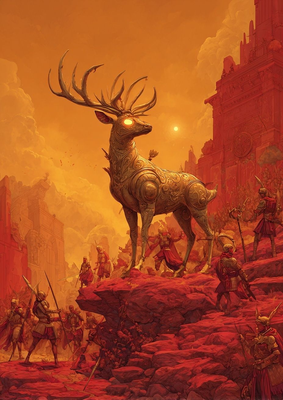 Mythical Stag — Fantasy Art Print. poster detail