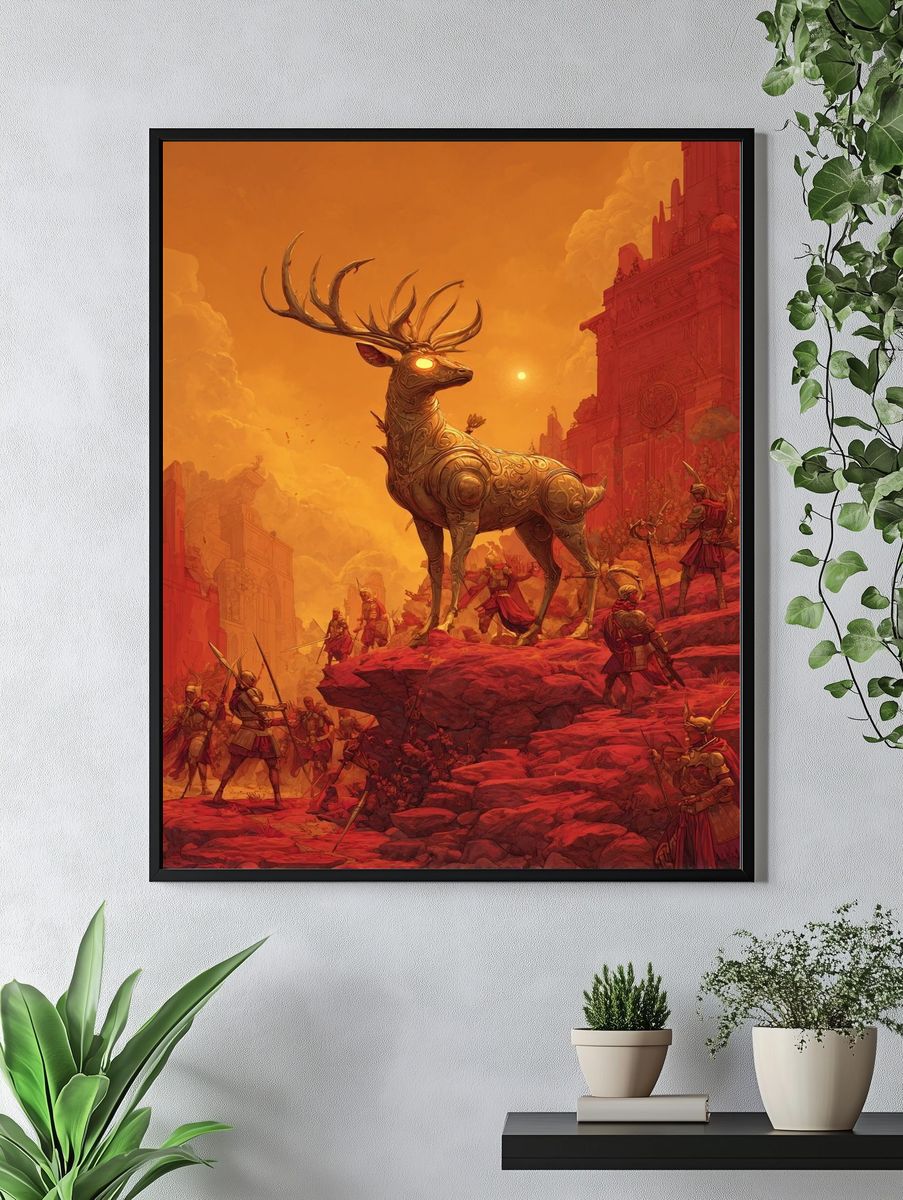 Mythical Stag — Fantasy Art Print. — room view 4