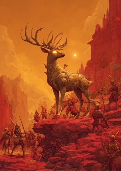 Mythical Stag — Fantasy Art Print. poster print