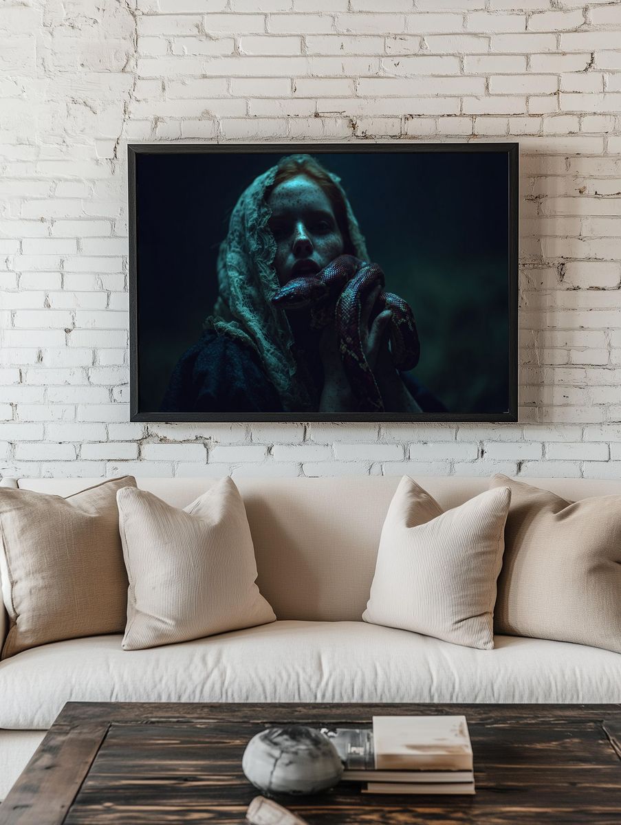 Snake Portrait Horror Print. — room view 1