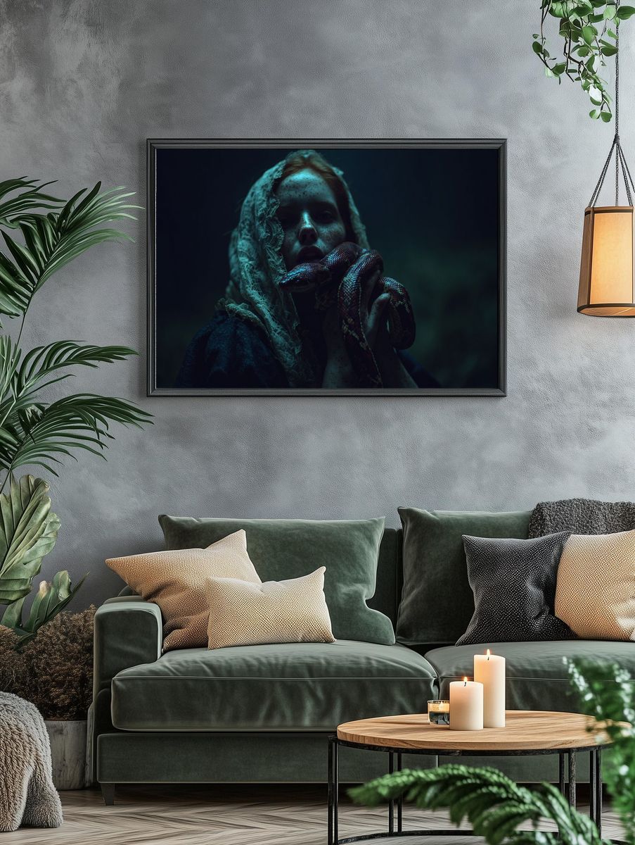 Snake Portrait Horror Print. — room view 4