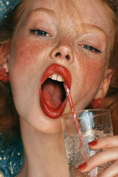 Red Lip Portrait Fine-Art Print.