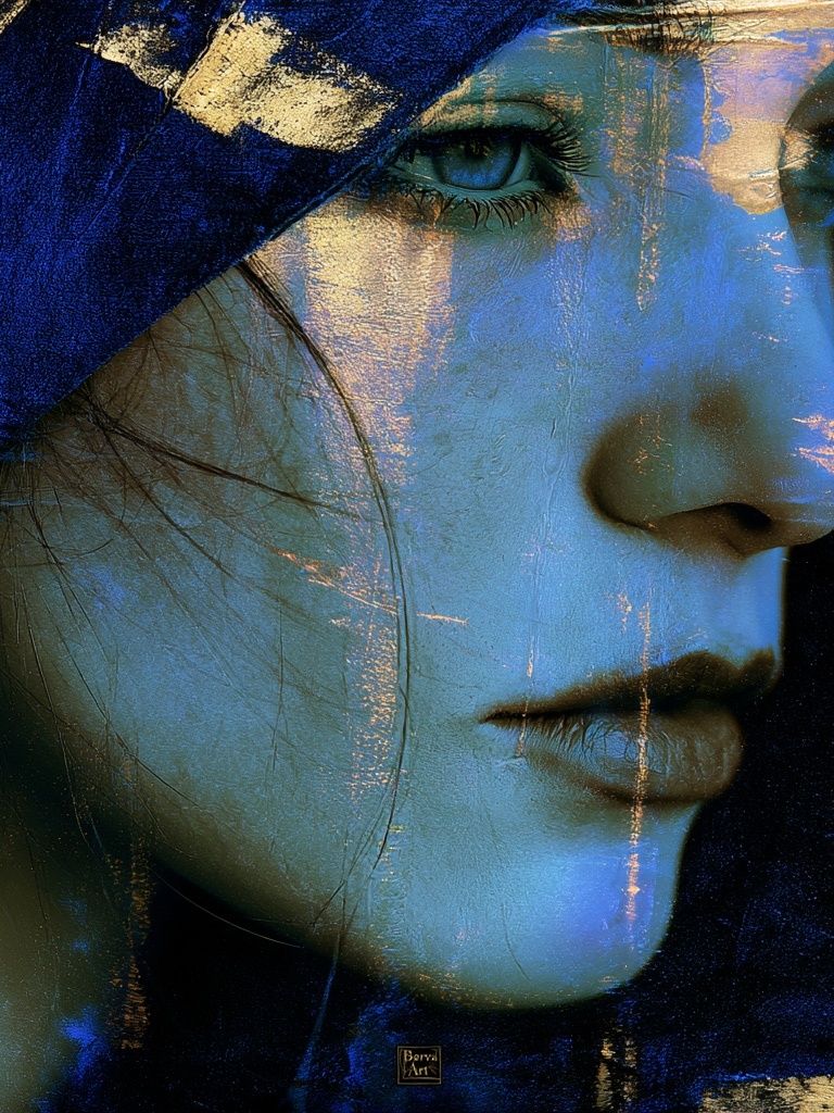 Blue Portrait Fine-Art Poster. poster — fine-art art
