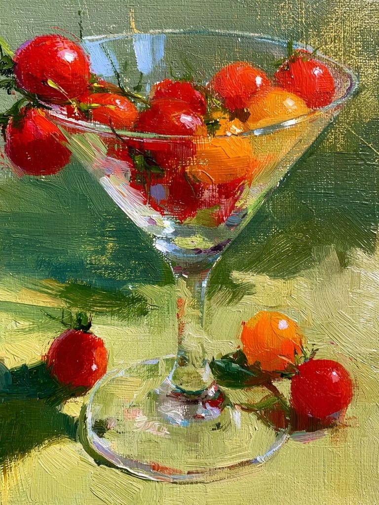 Tomatoes in Martini Glass Print. poster detail