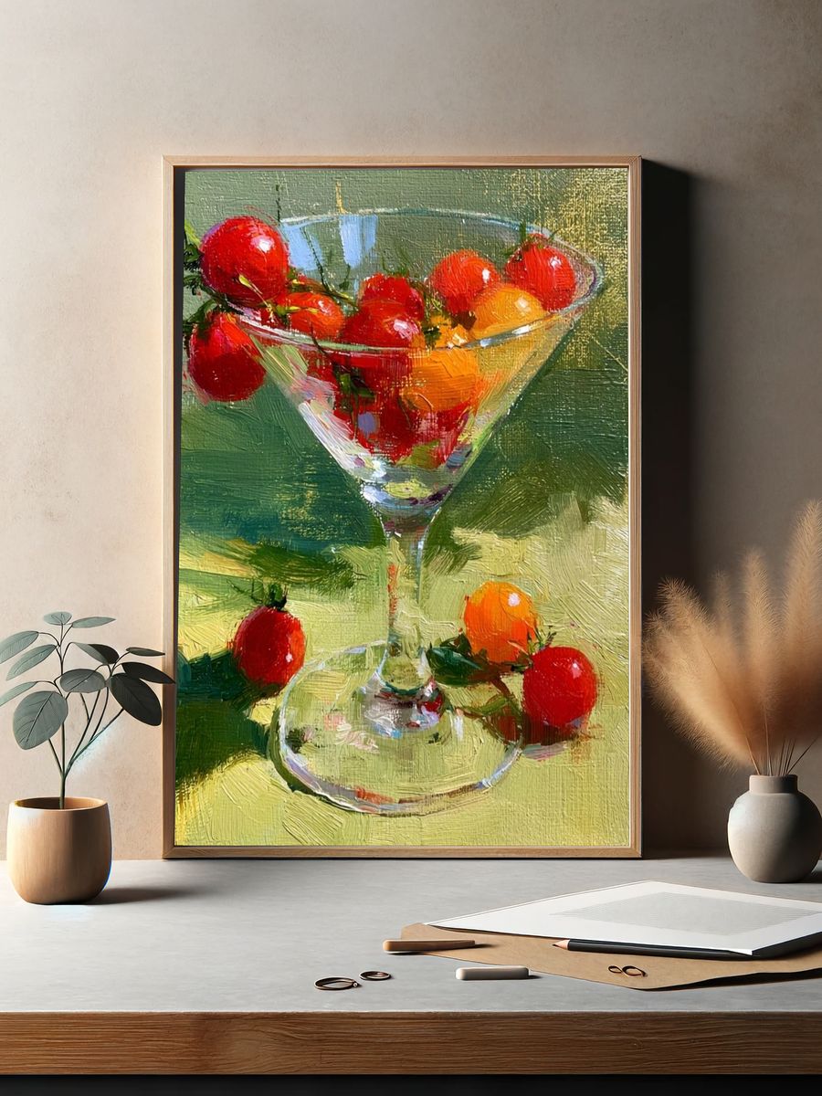 Tomatoes in Martini Glass Print. — room view 2