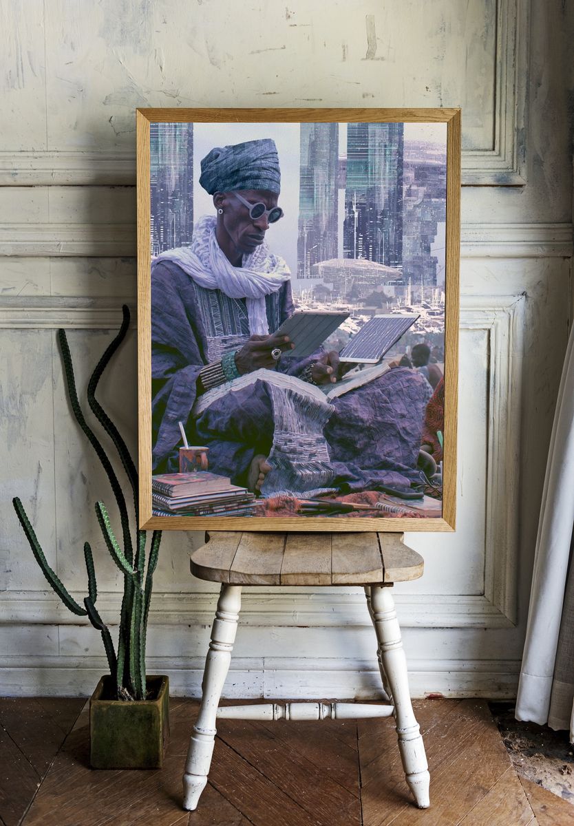 Futurist Reader Portrait Print. — room view 1
