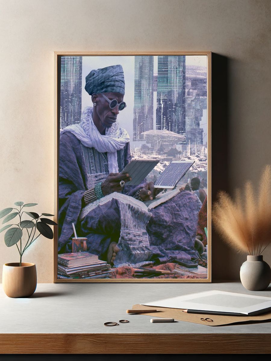 Futurist Reader Portrait Print. — room view 2