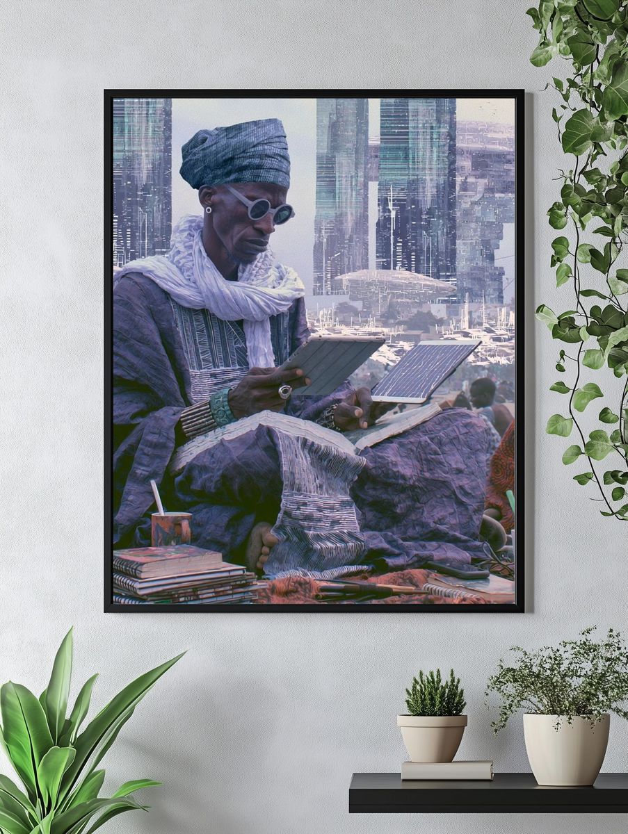 Futurist Reader Portrait Print. — room view 4