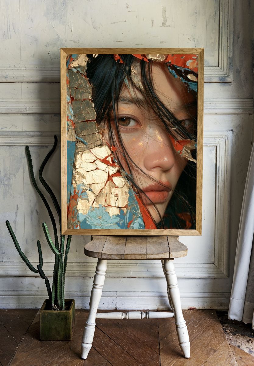 Textured Portrait Fine-Art Print. room preview