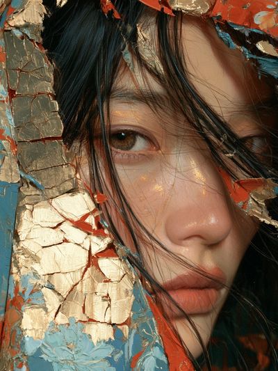 Textured Portrait Fine-Art Print. poster