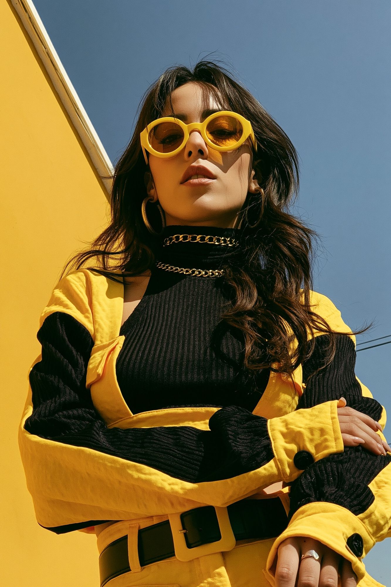Yellow Fashion Portrait Poster. poster detail
