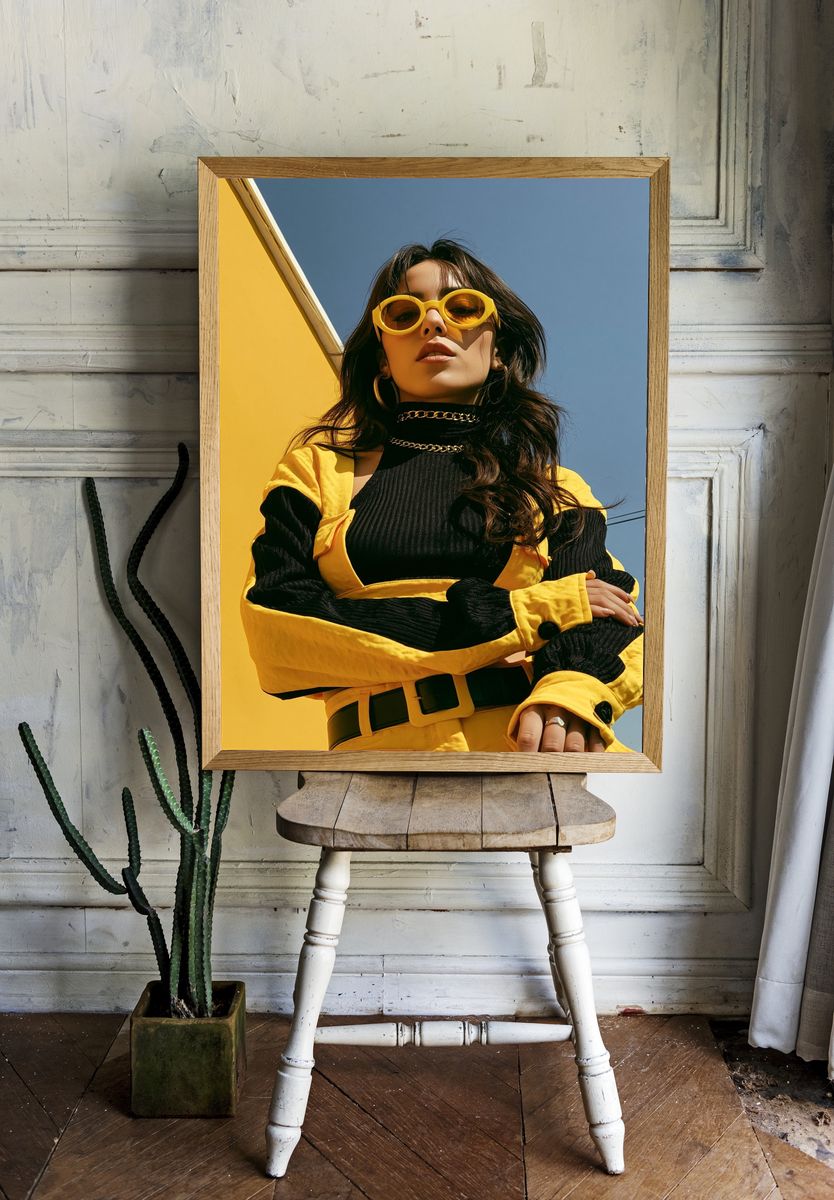 Yellow Fashion Portrait Poster. — room view 1