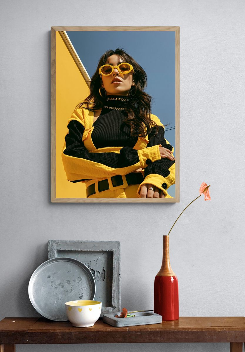 Yellow Fashion Portrait Poster. — room view 3