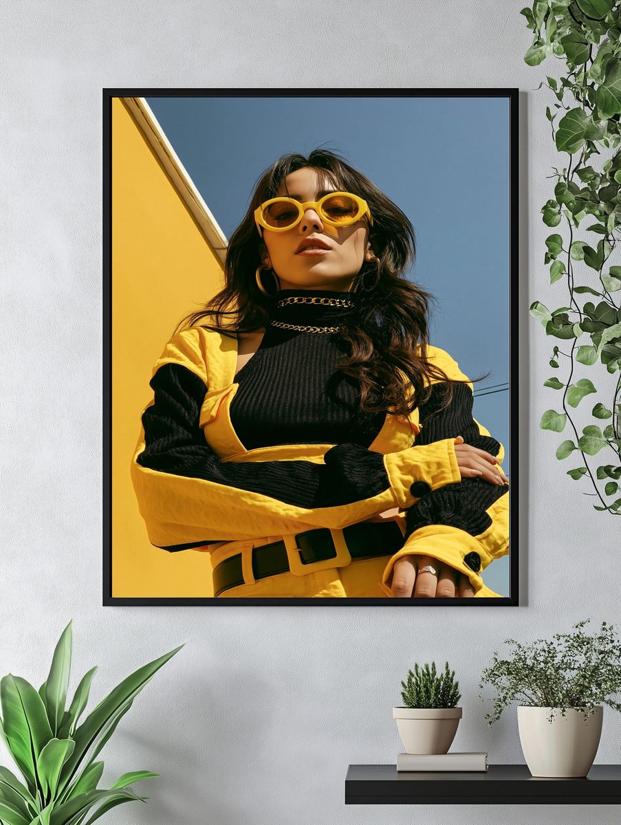 Yellow Fashion Portrait Poster. — room view 4