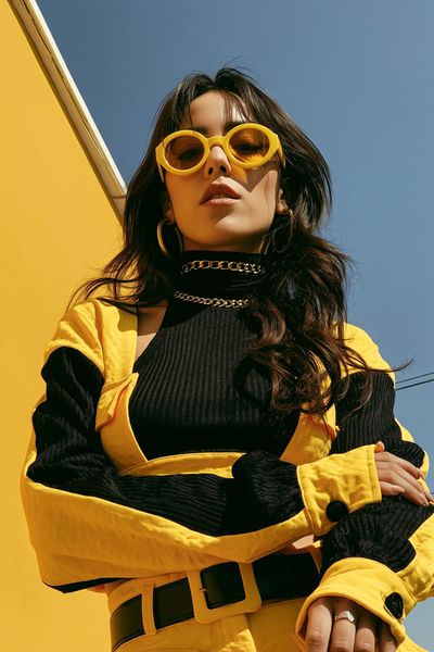 Yellow Fashion Portrait Poster. poster