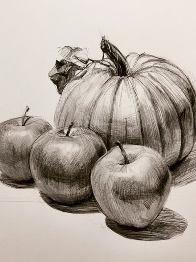 Pumpkin and Apples Sketch Poster.