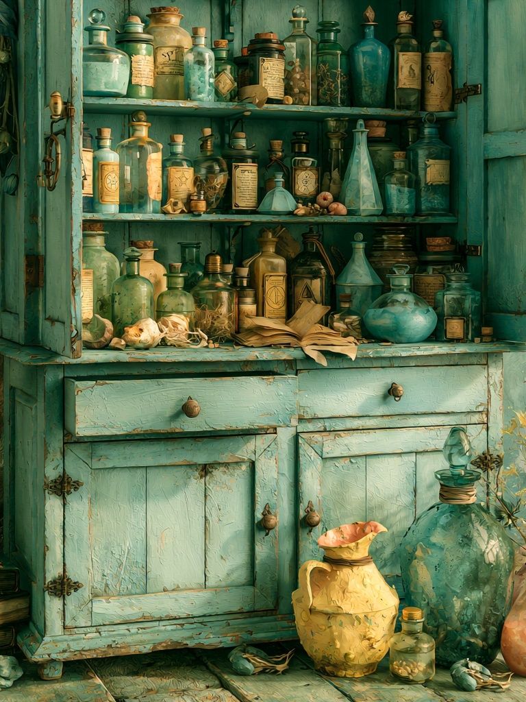 Apothecary Cabinet Still Life Print. poster detail