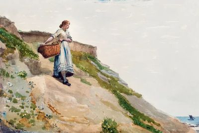 Girl Carrying Basket (1882) Winslow. poster print